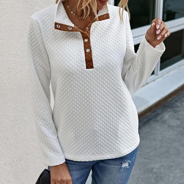 women sweatshirt long sleeve turn down collar buttons pullover waffle blouse patchwork pullovers autumn winter women's hoodies & sweat, Black
women sweatshirt long sleeve turn down collar buttons pullover waffle blouse patchwork pullovers autumn winter women's hoodies & sweat, Black