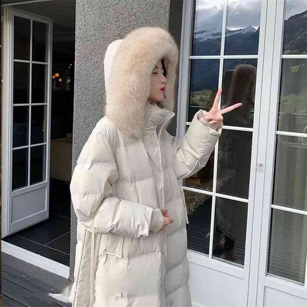 women winter solid sashes long sleeve white duck down coats female fur collar thick warm parkas ladys outerwears 210517, Black
women winter solid sashes long sleeve white duck down coats female fur collar thick warm parkas ladys outerwears 210517, Black