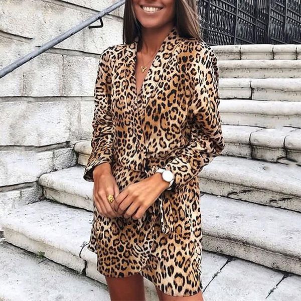women's dress 2021 spring and autumn elegant office lady slim long sleeve leopard printing v-neck bandage irregular mini casual dresses, Black;gray
women's dress 2021 spring and autumn elegant office lady slim long sleeve leopard printing v-neck bandage irregular mini casual dresses, Black;gray