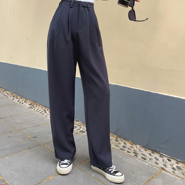 plus size ol solid high waist suit pants women loose long straight wide leg fashion work wear trousers 210421, Black;white
plus size ol solid high waist suit pants women loose long straight wide leg fashion work wear trousers 210421, Black;white