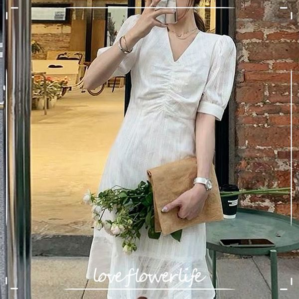 summer v-neck elegant vingate dress woemn short sleeve slim casual dress dress korean office lady chiffon chic 210521, Black;gray
summer v-neck elegant vingate dress woemn short sleeve slim casual dress dress korean office lady chiffon chic 210521, Black;gray