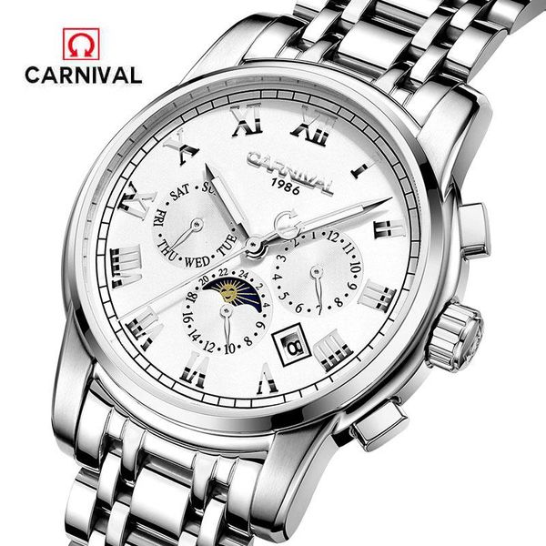 casual watch men automatic mechanical wrist wristwatch stainless steel male clock relogio masculino luminous moon phase wristwatches, Slivery;brown
casual watch men automatic mechanical wrist wristwatch stainless steel male clock relogio masculino luminous moon phase wristwatches, Slivery;brown