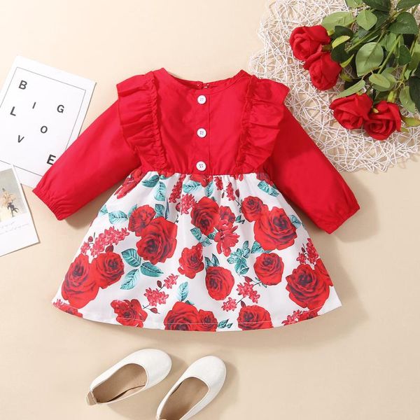 girl's dresses spring autumn toddler baby girl splicing long sleeve floral for kids fashion children girls clothes, Red;yellow
girl's dresses spring autumn toddler baby girl splicing long sleeve floral for kids fashion children girls clothes, Red;yellow