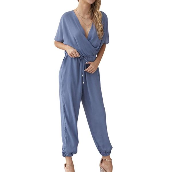 women's jumpsuits & rompers loose v-neck slim tie with short-sleeved casual long jumpsuit summer combinaison femme body mujer, Black;white
women's jumpsuits & rompers loose v-neck slim tie with short-sleeved casual long jumpsuit summer combinaison femme body mujer, Black;white