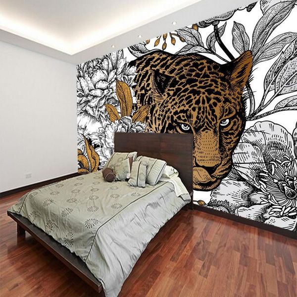 wallpapers custom kids papel de parede, leopard and peony mural painting for sofa background decoration wallpaper
wallpapers custom kids papel de parede, leopard and peony mural painting for sofa background decoration wallpaper