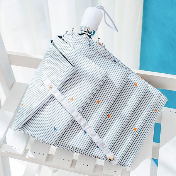 simple stripe automatic umbrella durable anti-uv three folding rain sun women men umbrellas pocket parasol female gift ly40
simple stripe automatic umbrella durable anti-uv three folding rain sun women men umbrellas pocket parasol female gift ly40