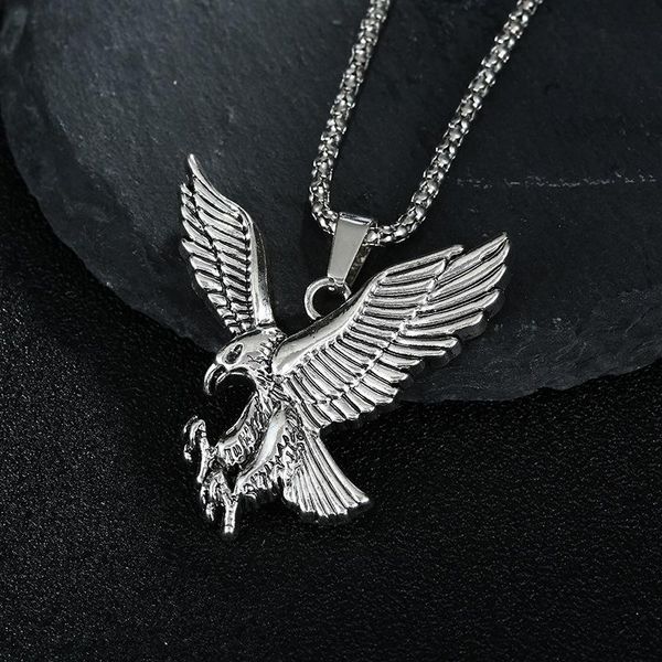 pendant necklaces retro eagle flying necklace punk domineering men's sweater chain fashion jewelry birthday gift, Silver
pendant necklaces retro eagle flying necklace punk domineering men's sweater chain fashion jewelry birthday gift, Silver