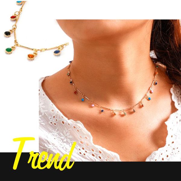 chains bohemian necklace for women chain necklaces charming colorful stone chockers handmade party jewelry gifts, Silver
chains bohemian necklace for women chain necklaces charming colorful stone chockers handmade party jewelry gifts, Silver