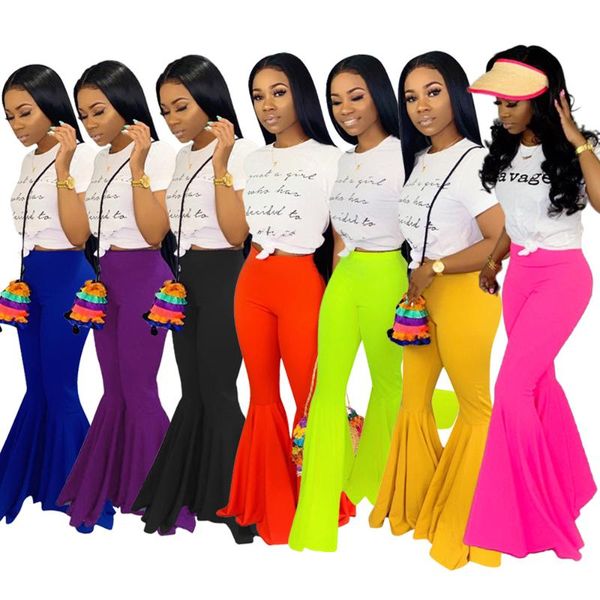 women's pants & capris women flare high waist elastic bell bottom ladies stacked joggers pleated female wide leg long trousers, Black;white
women's pants & capris women flare high waist elastic bell bottom ladies stacked joggers pleated female wide leg long trousers, Black;white
