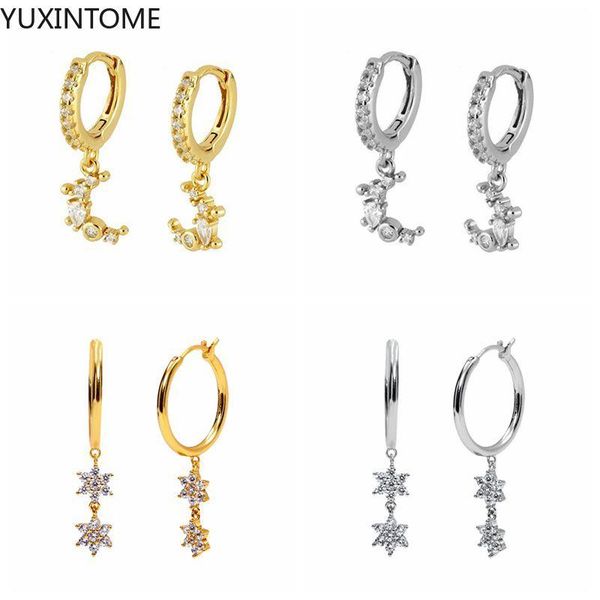hoop & huggie yuxintome moon zircon crystals earrings for women wedding cartilage 925 silver ear buckle jewelry pendientes a30, Golden;silver
hoop & huggie yuxintome moon zircon crystals earrings for women wedding cartilage 925 silver ear buckle jewelry pendientes a30, Golden;silver