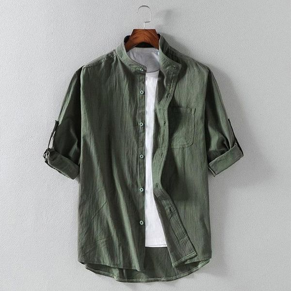 men's casual shirts 2021 shirt fashion cotton linen half sleeve solid button high street men streetwear chemise homme england, White;black
men's casual shirts 2021 shirt fashion cotton linen half sleeve solid button high street men streetwear chemise homme england, White;black