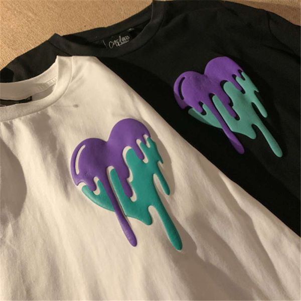 women's t-shirt summer ins super fire dissolves love short sleeve loose casual versatile couple fashion cp46, White
women's t-shirt summer ins super fire dissolves love short sleeve loose casual versatile couple fashion cp46, White