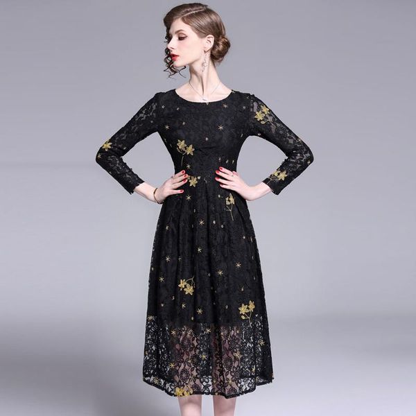 casual dresses 2021 sping evening party lace womens fashion embroidery slim vestidos european dress, Black;gray
casual dresses 2021 sping evening party lace womens fashion embroidery slim vestidos european dress, Black;gray