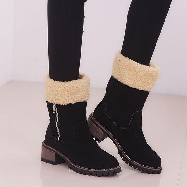 boots women's snow 2021 winter warm zipper mid-calf woman low heels furry suede shoes lady fashion outdoor short, Black
boots women's snow 2021 winter warm zipper mid-calf woman low heels furry suede shoes lady fashion outdoor short, Black