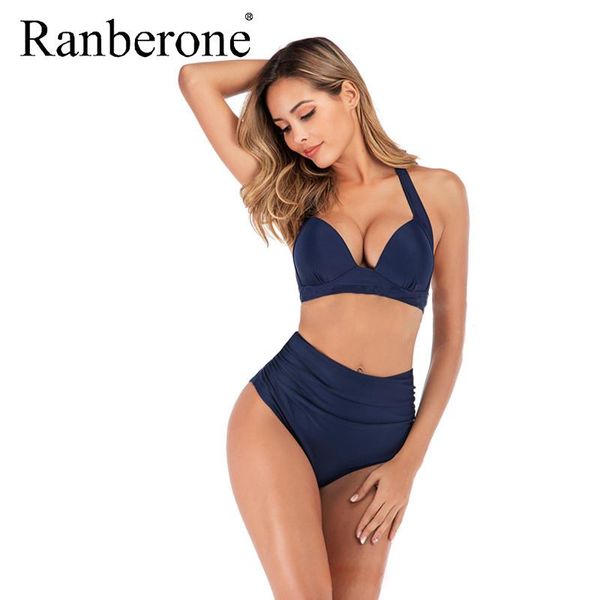 ranberone swimwear 2021 women swimsuit two piece retro halter high waist print bikini filled bra set beachwear bathing one-piece suits
ranberone swimwear 2021 women swimsuit two piece retro halter high waist print bikini filled bra set beachwear bathing one-piece suits