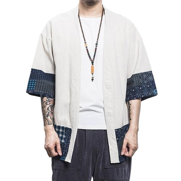 men's kimono jackets cardigan lightweight casual cotton blends linen seven sleeves open front coat outwear personality shirts, White;black
men's kimono jackets cardigan lightweight casual cotton blends linen seven sleeves open front coat outwear personality shirts, White;black