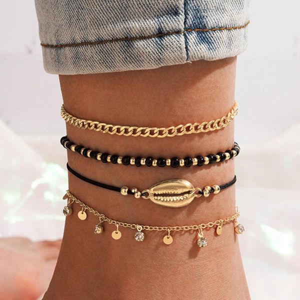 anklets diezi punk multi layer black acrylic beads chain set women girls fashion shell rhinestone charm anklet bracelet jewelry, Red;blue
anklets diezi punk multi layer black acrylic beads chain set women girls fashion shell rhinestone charm anklet bracelet jewelry, Red;blue