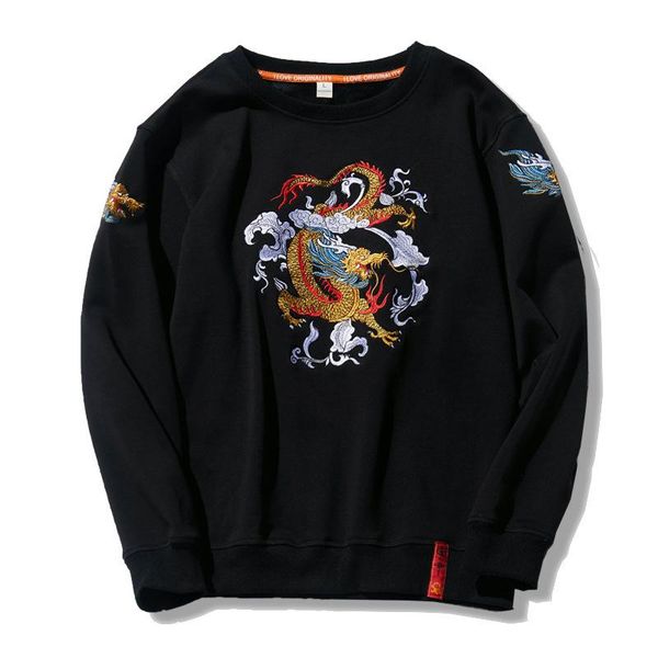 men's hoodies & sweatshirts fashion chinese dragon embroidery sweatshirt sudaderas hombre sweater loose warm oversized men clothing, Black
men's hoodies & sweatshirts fashion chinese dragon embroidery sweatshirt sudaderas hombre sweater loose warm oversized men clothing, Black