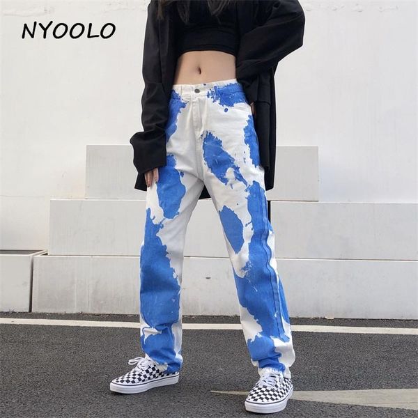 casual streetwear tie dye high waist hip hop washed jeans women vintage full length cotton cowboy straight denim pants women's, Blue
casual streetwear tie dye high waist hip hop washed jeans women vintage full length cotton cowboy straight denim pants women's, Blue