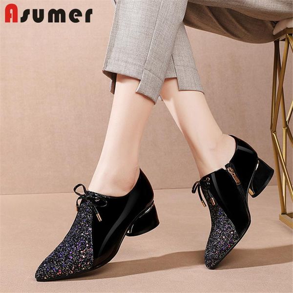 dress shoes asumer 2021 arrival single ladies spring summer pointed toe sequined patent leather party wedding women pumps, Black
dress shoes asumer 2021 arrival single ladies spring summer pointed toe sequined patent leather party wedding women pumps, Black
