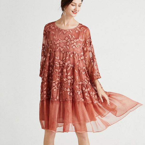 casual dresses seebeautiful embroidery stitching net yarn loose dress o neck three quater sleeve fashion summer 2021 woman e572, Black;gray
casual dresses seebeautiful embroidery stitching net yarn loose dress o neck three quater sleeve fashion summer 2021 woman e572, Black;gray