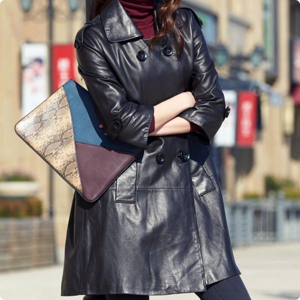 women's leather & faux 2021 sheepskin genuine womens jackets fashion double breasted long coats female outwear plus size quality, Black
women's leather & faux 2021 sheepskin genuine womens jackets fashion double breasted long coats female outwear plus size quality, Black