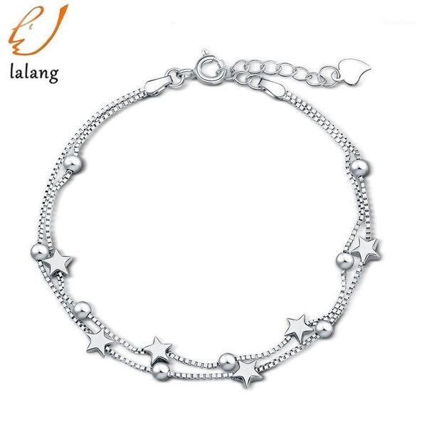 double layers stars bracelet bangle for women copper extended link chain white gold color summer jewelry gift1, Black
double layers stars bracelet bangle for women copper extended link chain white gold color summer jewelry gift1, Black