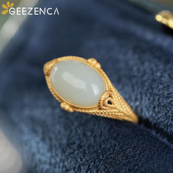 cluster rings 925 sterling silver gold plated oval white jade resizable ring fine jewelry for women classic simple trendy gemstone gift, Golden;silver
cluster rings 925 sterling silver gold plated oval white jade resizable ring fine jewelry for women classic simple trendy gemstone gift, Golden;silver