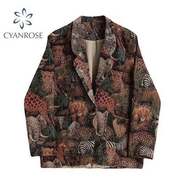 designer women blazers and jackets animal print patchwork long sleeve loose high street fashion spring vintage blazer 210515, White;black
designer women blazers and jackets animal print patchwork long sleeve loose high street fashion spring vintage blazer 210515, White;black