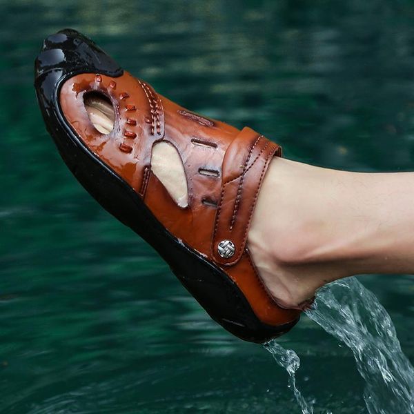 sandals men leather summer outdoor beach flat slipper fashion mens breathable water trekking shoes 2021 large sizes, Black
sandals men leather summer outdoor beach flat slipper fashion mens breathable water trekking shoes 2021 large sizes, Black