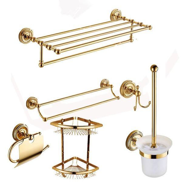 bath accessory set gold polished copper bathroom hardware accessories towel shelf bar paper holder cloth hook soap dish cup
bath accessory set gold polished copper bathroom hardware accessories towel shelf bar paper holder cloth hook soap dish cup