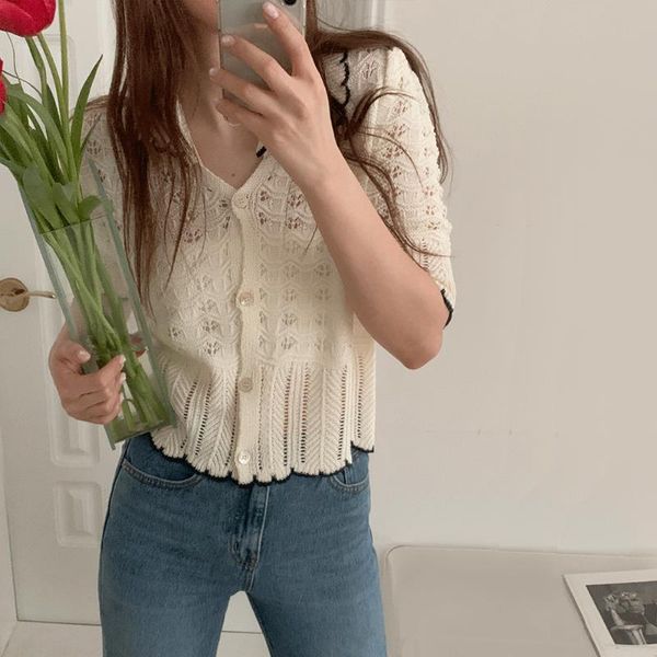 women's knits & tees summer casual knitted short sleeves 2021 cardigans loose women fashion femme prom outwear high waist sweaters, White
women's knits & tees summer casual knitted short sleeves 2021 cardigans loose women fashion femme prom outwear high waist sweaters, White