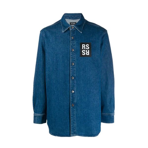 high street: loose leather brand denim raf simons heavy wash used denim shirt in autumn and winter 2019, White;black
high street: loose leather brand denim raf simons heavy wash used denim shirt in autumn and winter 2019, White;black