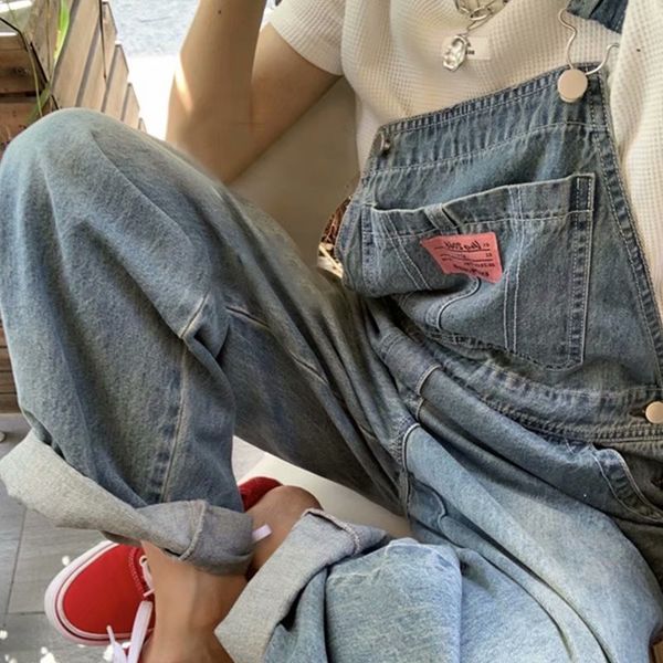 women's jumpsuits & rompers a piece denim women's broad-legged overalls brim pants all the streetwear games korean suspenders casu, Black;white
women's jumpsuits & rompers a piece denim women's broad-legged overalls brim pants all the streetwear games korean suspenders casu, Black;white