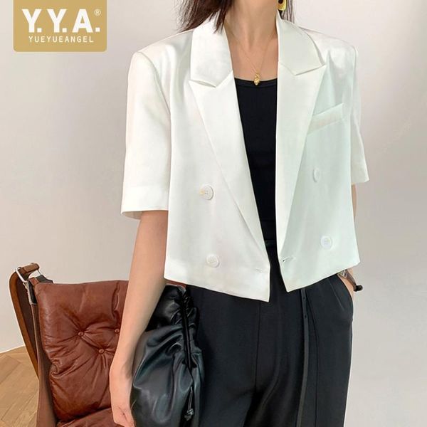women's suits & blazers 2021 summer thin short women sleeve double breasted suit jacket casual coat fashion office ladies white, White;black
women's suits & blazers 2021 summer thin short women sleeve double breasted suit jacket casual coat fashion office ladies white, White;black