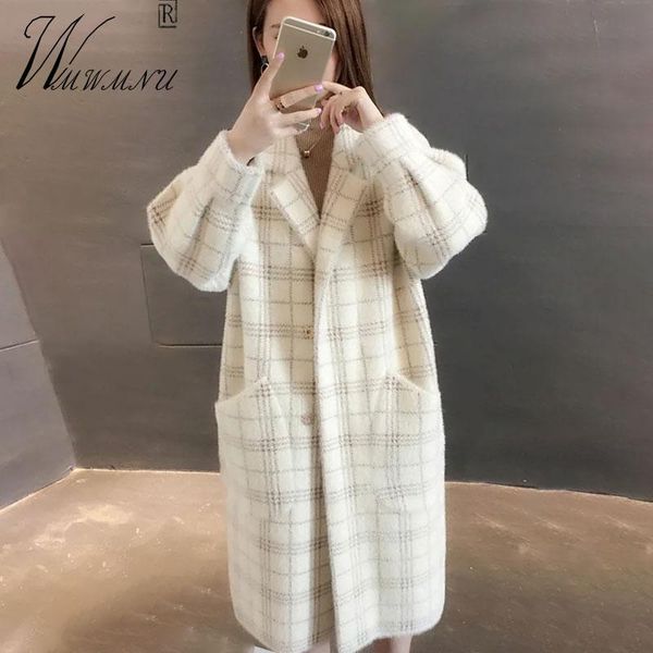 elegant plaid woolen jacket women 2021 korean fashion big pocket long wool coat autumn winter warm soft covered button outwear women's, Black
elegant plaid woolen jacket women 2021 korean fashion big pocket long wool coat autumn winter warm soft covered button outwear women's, Black