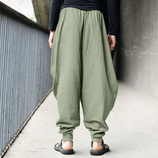 men's pants harem trousers summer retro solid color loose large size cotton and linen loungewear casual pantalones de hombre, Black
men's pants harem trousers summer retro solid color loose large size cotton and linen loungewear casual pantalones de hombre, Black