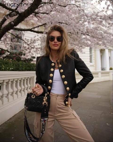 lugentolo long sleeve jacket women single-breasted coat spring thin fashion casual female solid street jackets women's, Black;brown
lugentolo long sleeve jacket women single-breasted coat spring thin fashion casual female solid street jackets women's, Black;brown