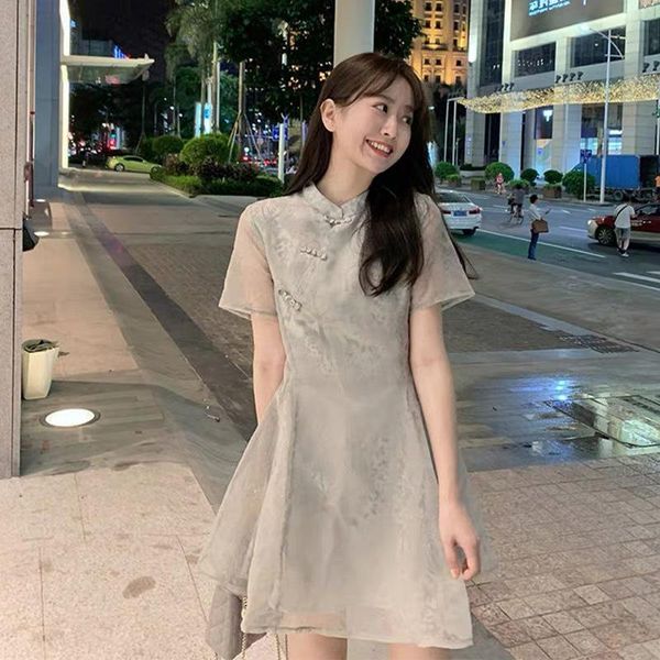 ethnic clothing cheongsam 2021 summer women's dress chinese style french ladies young chiffon floral printed fashion mini skirts trend, Red
ethnic clothing cheongsam 2021 summer women's dress chinese style french ladies young chiffon floral printed fashion mini skirts trend, Red