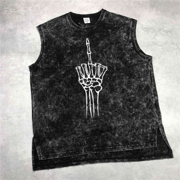 vintage black print tank hip hop relaxed sleeveless tee summer streetwear, White;black
vintage black print tank hip hop relaxed sleeveless tee summer streetwear, White;black
