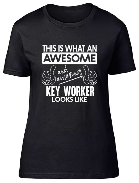 This is what an Awesome and Amazing KeyWorker Looks Like Fitted Womens T Shirt, White;black
This is what an Awesome and Amazing KeyWorker Looks Like Fitted Womens T Shirt, White;black