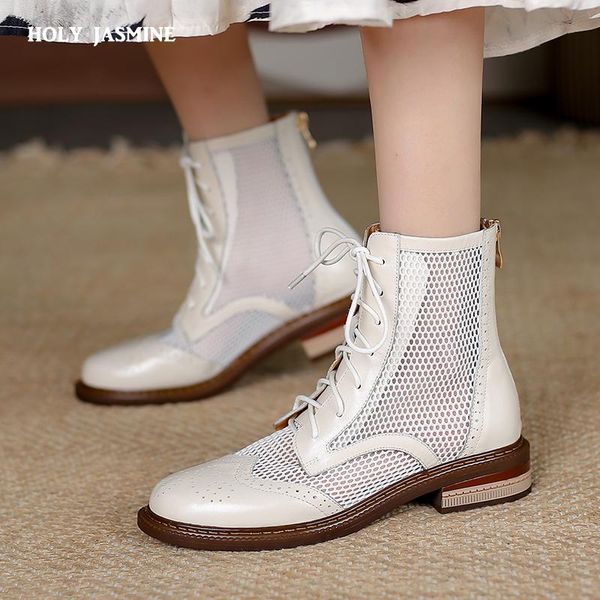 cool boots women 2021 summer genuine leather british style hollow hole mesh thick heel, Black
cool boots women 2021 summer genuine leather british style hollow hole mesh thick heel, Black