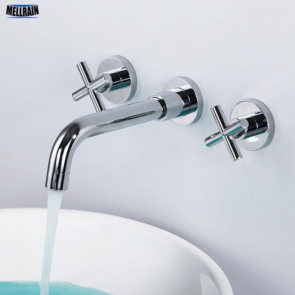 bathroom sink faucets brass chrome plated wall mounted double handle faucet round mixer widespread water tap
bathroom sink faucets brass chrome plated wall mounted double handle faucet round mixer widespread water tap