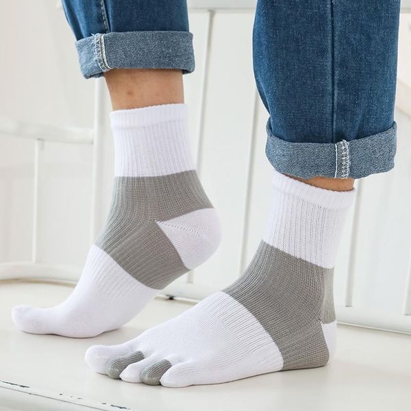 men's socks men five finger cotton thickened middle tube sport crew breathable striped absorb sweat comfort ankle toe sock, Black
men's socks men five finger cotton thickened middle tube sport crew breathable striped absorb sweat comfort ankle toe sock, Black