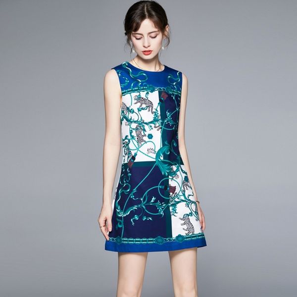 llzacoosh summer women flower print blue vintage sleeveless o-neck slim mini lady casual dresses vestidos 210514, Black;gray
llzacoosh summer women flower print blue vintage sleeveless o-neck slim mini lady casual dresses vestidos 210514, Black;gray