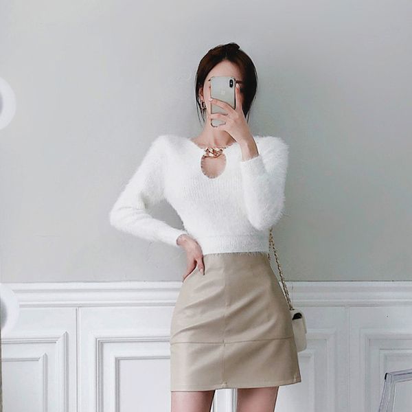 sweaters autumn slim and thin long-sleeved women's soft waxy texture chain hollow short base sweater women fashion pullover, White;black
sweaters autumn slim and thin long-sleeved women's soft waxy texture chain hollow short base sweater women fashion pullover, White;black