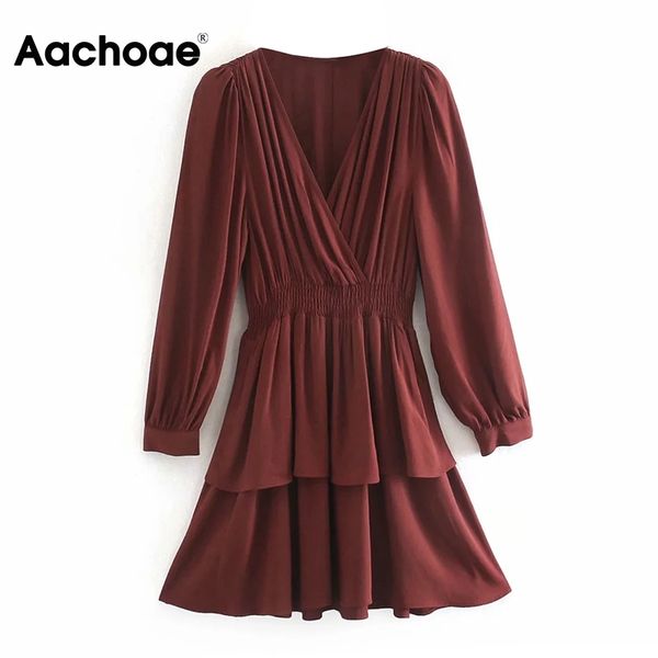 aachoae solid elegant dress autumn spring v neck vintage party dress elastic waist wine red color mini dress robe femme 210413, Black;gray
aachoae solid elegant dress autumn spring v neck vintage party dress elastic waist wine red color mini dress robe femme 210413, Black;gray