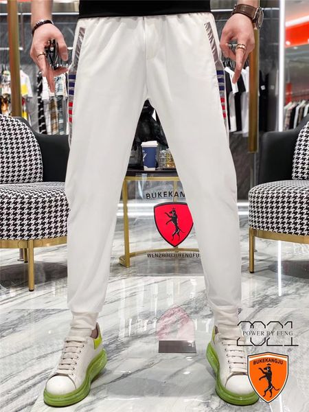 pant spring/summer male in europe/spring/summer style heterochrome splice white pants with, Black
pant spring/summer male in europe/spring/summer style heterochrome splice white pants with, Black