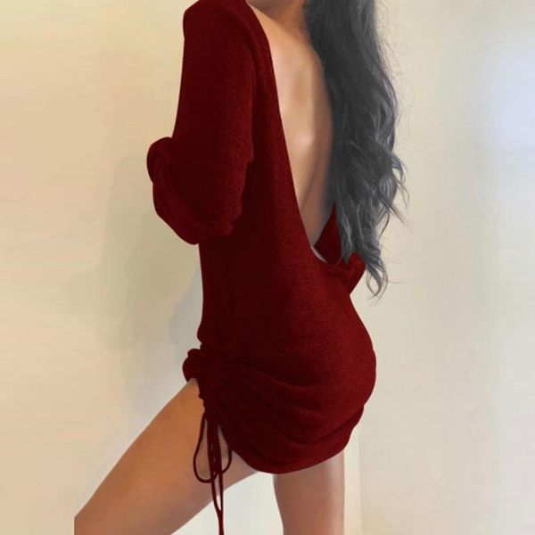 casual dresses women knitted ribbed draped dress solid deep v-neck open backless summer autumn long sleeve bodycon sweater vestido, Black;gray
casual dresses women knitted ribbed draped dress solid deep v-neck open backless summer autumn long sleeve bodycon sweater vestido, Black;gray