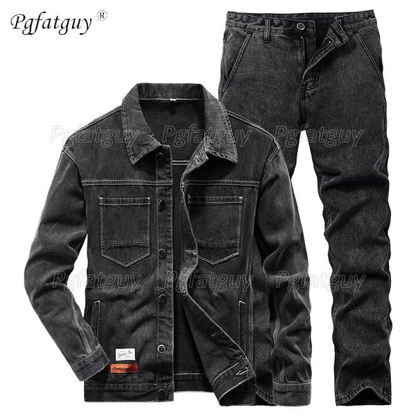 men's tracksuits 2021 men casual slim black jacket and jeans suits spring autumn lapel long sleeve denim + 2pcs set, Gray
men's tracksuits 2021 men casual slim black jacket and jeans suits spring autumn lapel long sleeve denim + 2pcs set, Gray